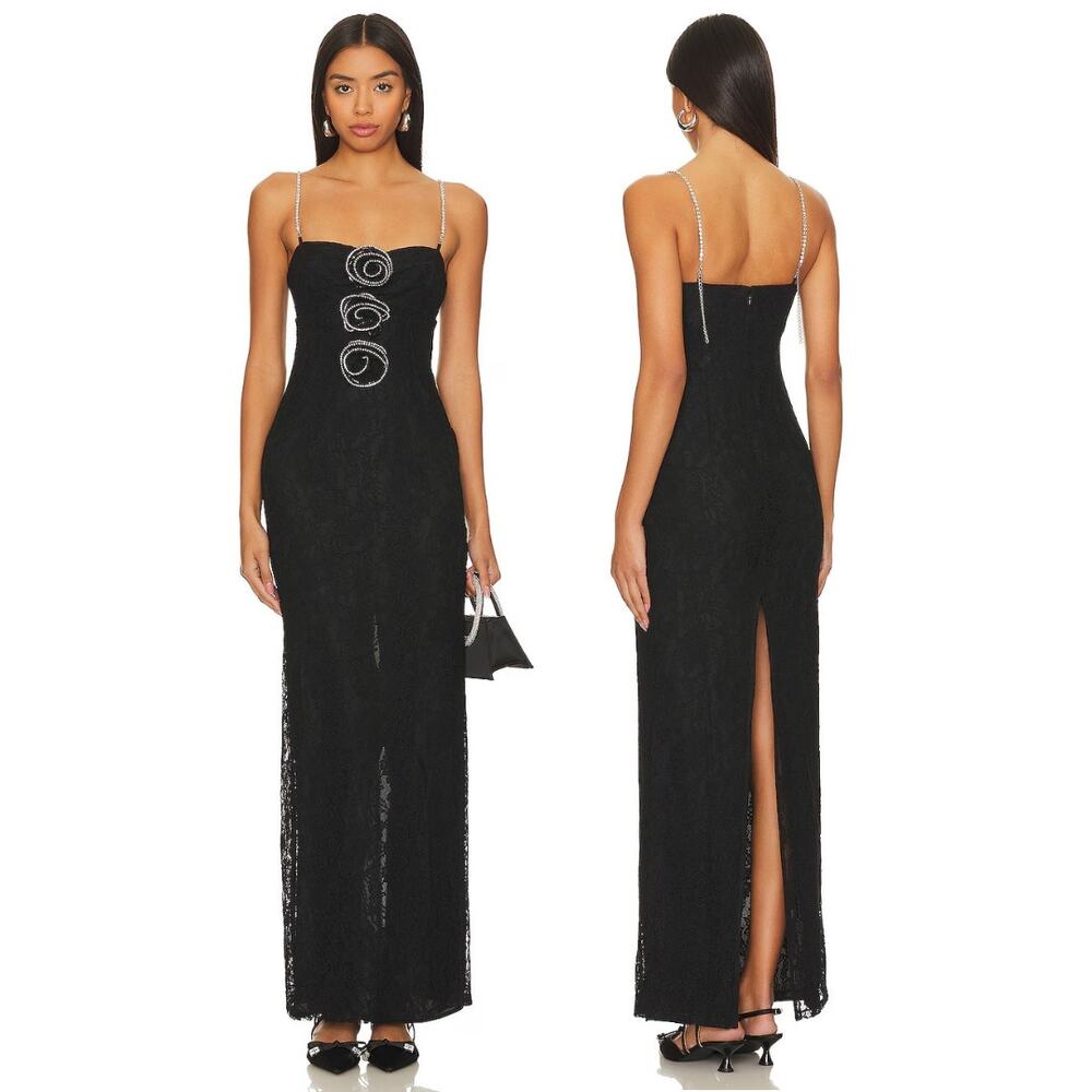 Lovers and Friends Rachel Nadine Lace Gown Maxi Dress Embellished Formal Gala XS